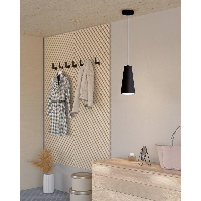 Pratella - 1-Light Mini Pendant - Structured Black Finish - Structured Black Shade - Structured Black