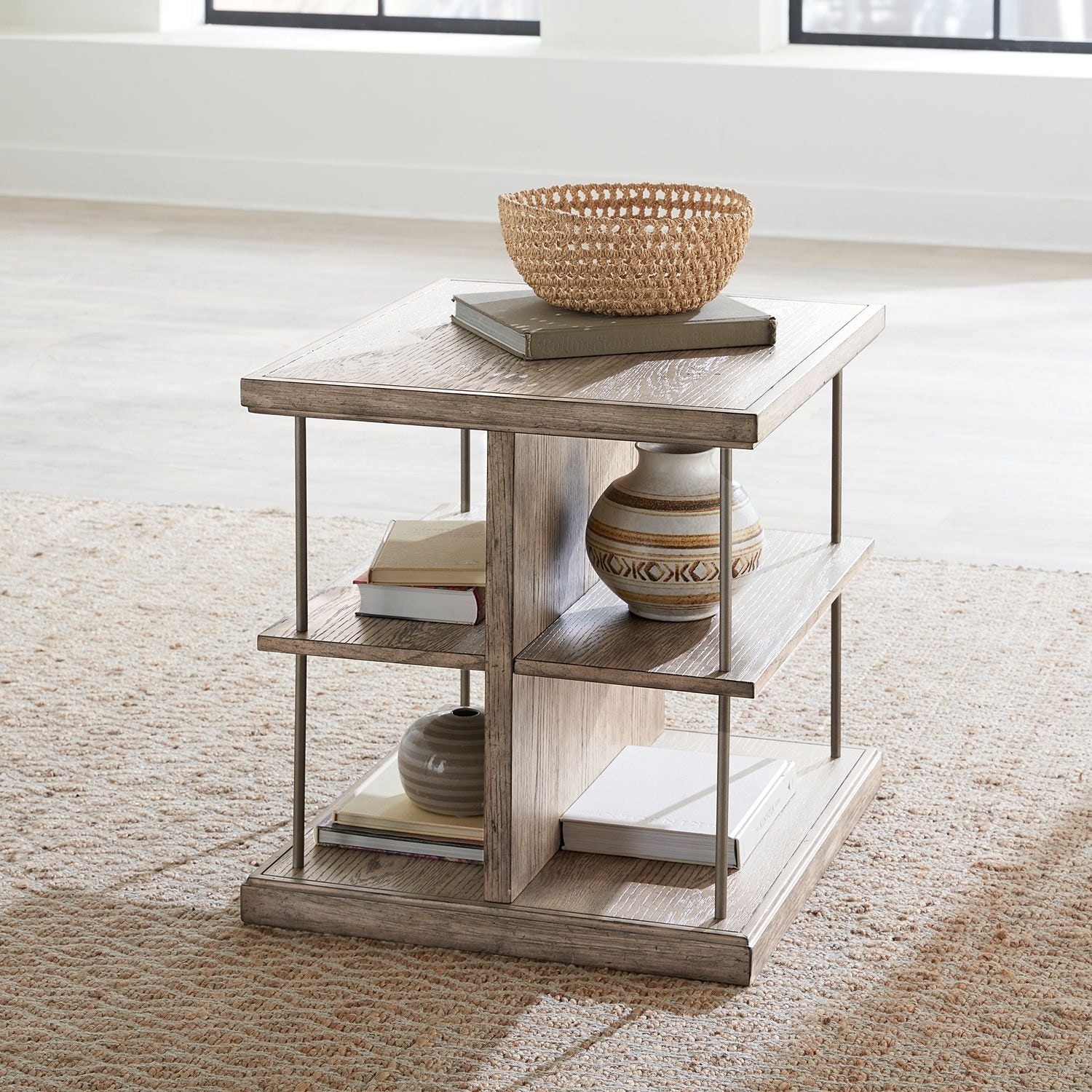 City Scape Burnished Beige End Table