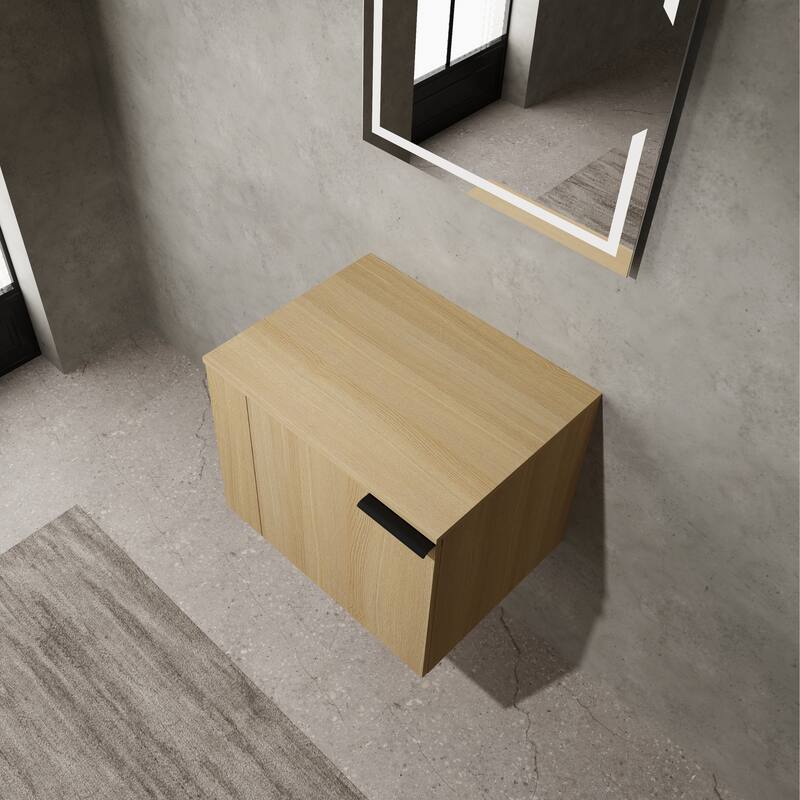 24" Oak Bathroom Vanity Cabinet with Generous Storage, Soft-Close Doors, and Easy Assembly (Sink Not Included)
