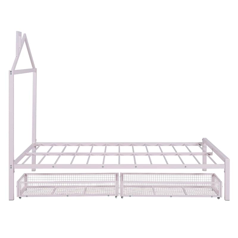 Metal Platform Bed with two drawers
