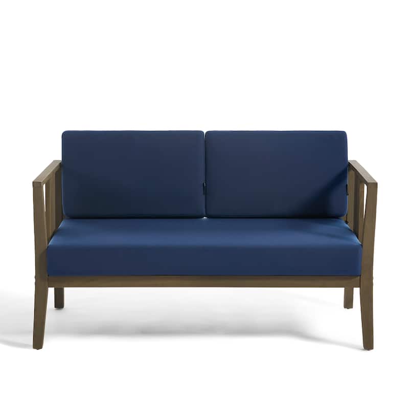 6-Piece Outdoor Furniture Solid Teak Patio Conversation Set with Table