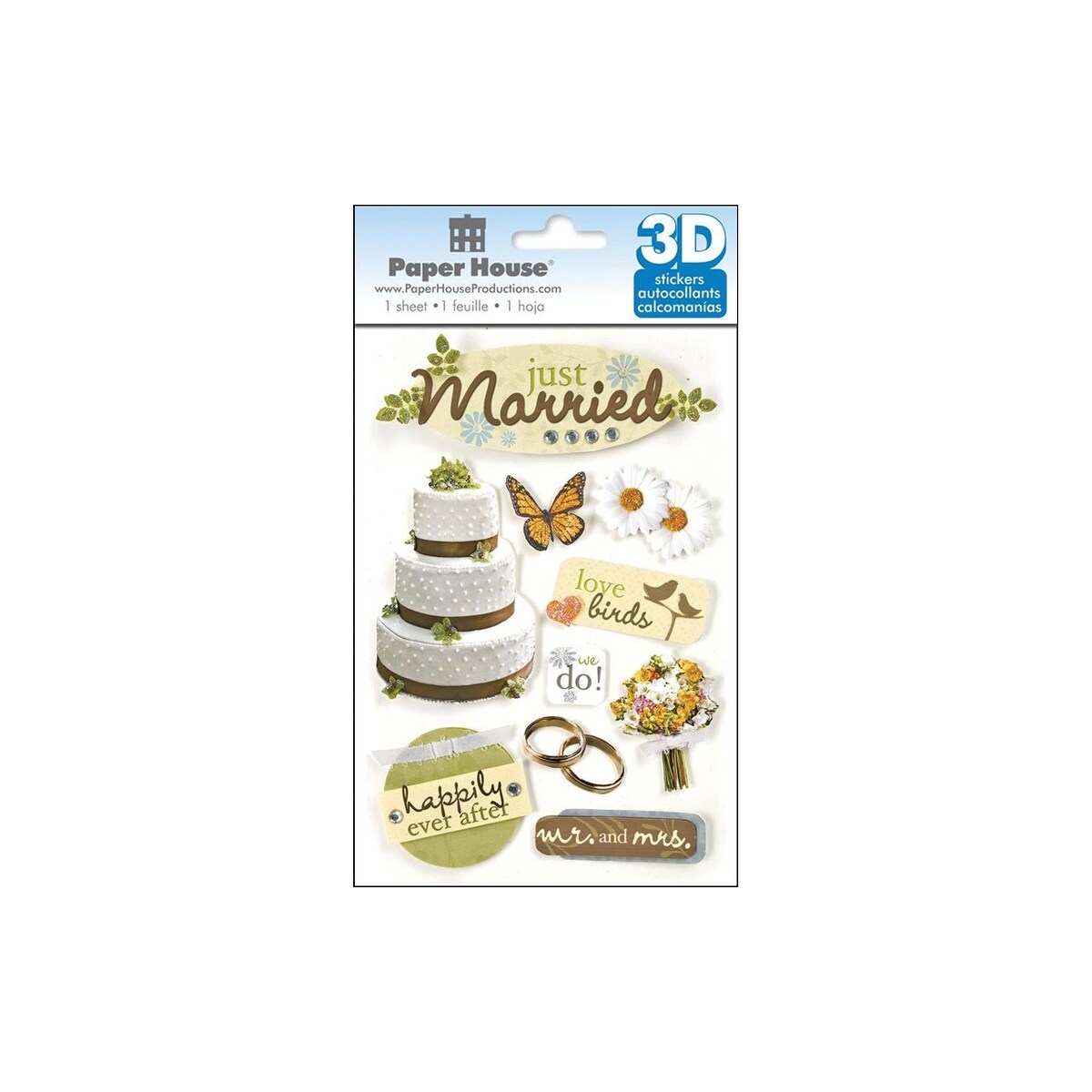 Shop Paper House Sticker 3d Just Married Overstock 26463610