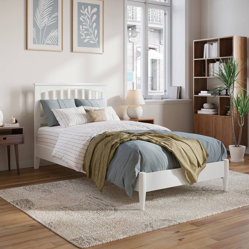 Becket Solid Wood Low Profile Platform Bed - White - Twin XL
