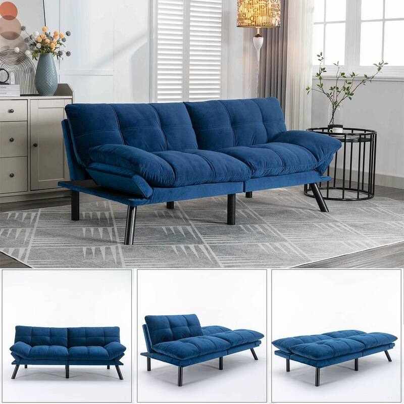 Modern Upholstered 2-Seater Sofa Bed with Adjustable Backrest and Armrests - 70:l