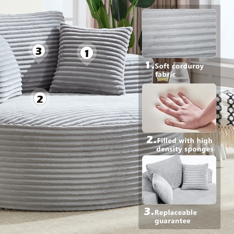 Sectional Modular Daybed Couch, Round Sofa Bed with Memory Foam, Sleeper Sofa with Removable Cushions