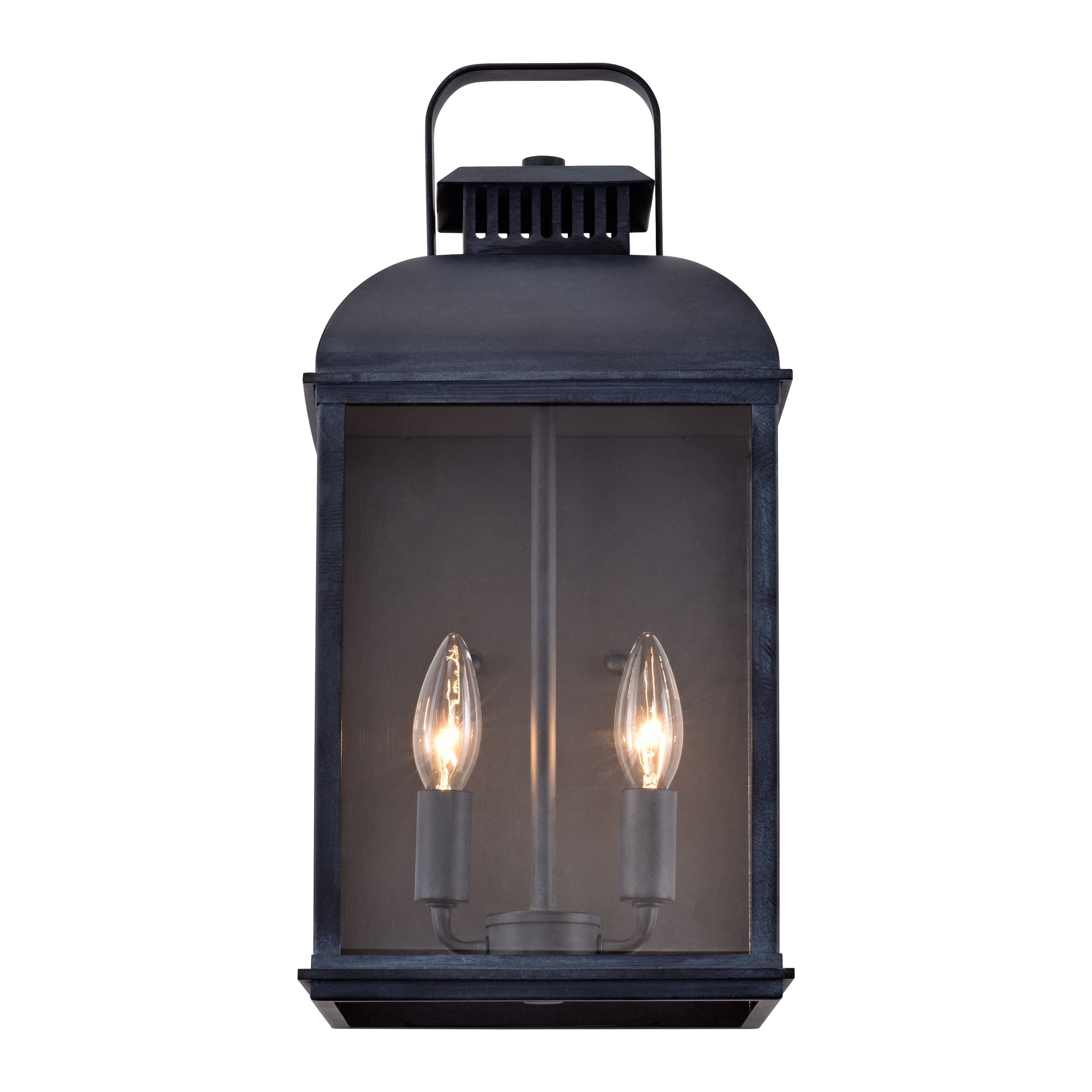 Antique Zinc Outdoor 2 Light Wall Lantern Overstock 30892480