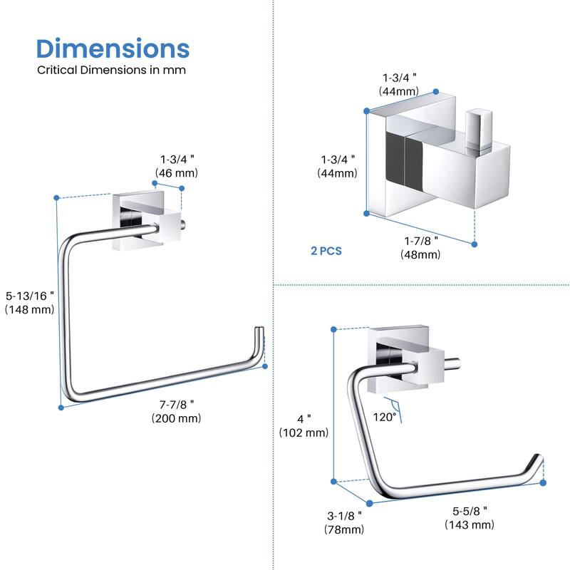 Cube 4-Piece Bathroom Hardware Set
