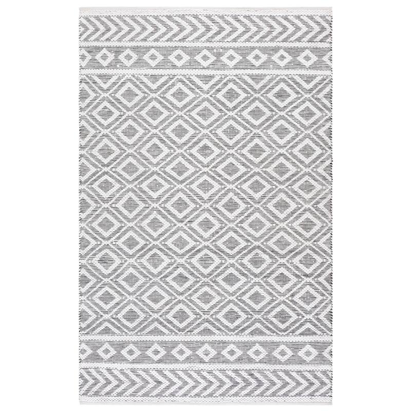 SAFAVIEH Handmade Montauk Gudlaug Bohemian Cotton Rug - 5' x 8' - Ivory/Black