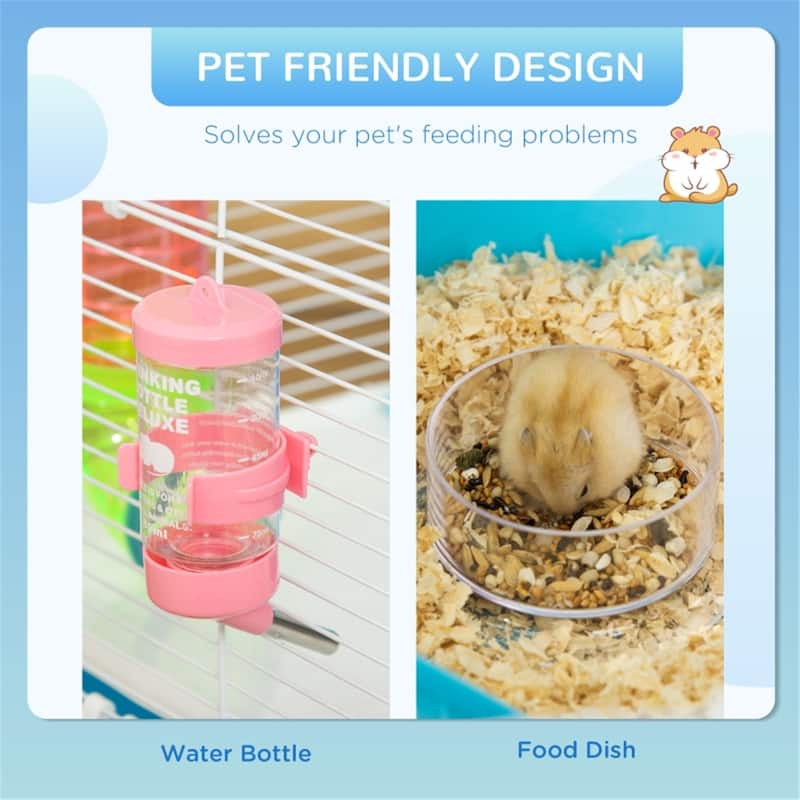 5-Tier Hamster Rat House with Includes Food Bowl and Water Fountain - 23.25" L x 14.25" W x 27.25" H