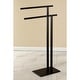 preview thumbnail 19 of 25, Edenscape Double L Shape Pedestal Towel Holder in Matte Black
