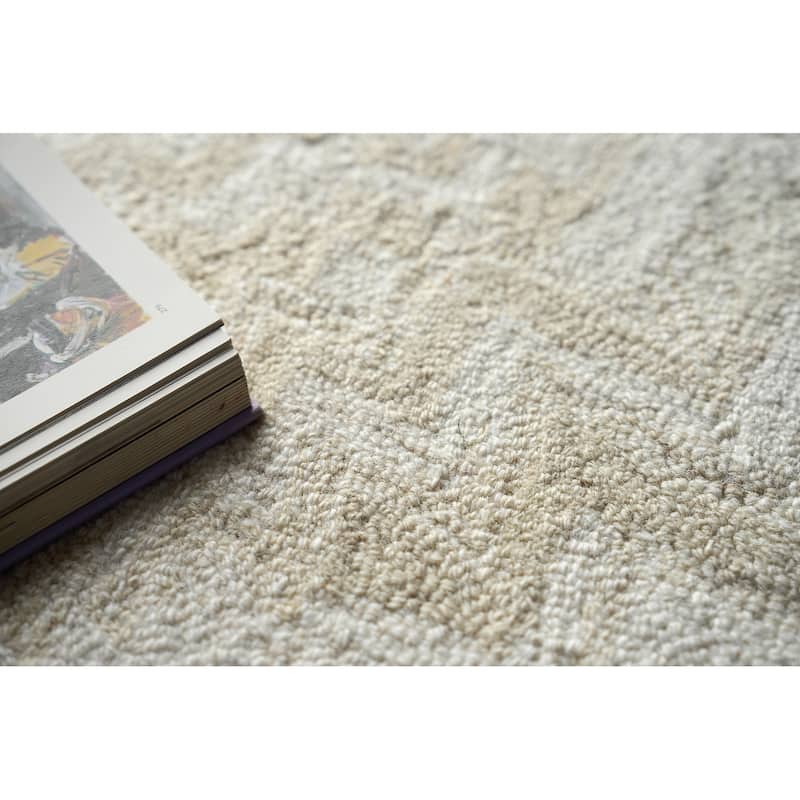 Exquisite Rugs Veneta Handmade Hand-tufted New Zealand Wool on Canvas Beige Area Rug.