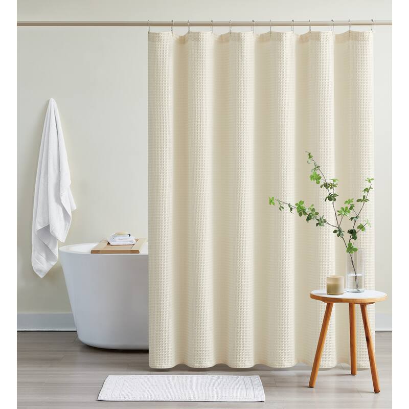Cannon Heritage Cotton Waffle 72x72 Shower Curtain - Ivory