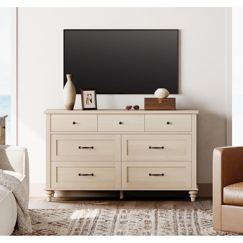 Mid Century Dresser for Bedroom with 7/8 Drawers, Wooden Kids Dresser