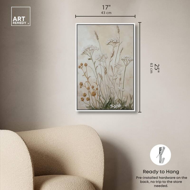 Plaster Petal Panorama Canvas by Art Remedy