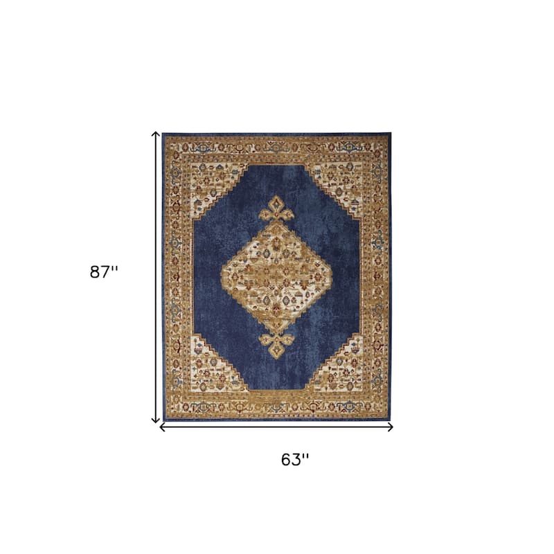 Cimu Power Loomed Distressed Area Rug By HomeRoots - 87' X '63' X '0.5