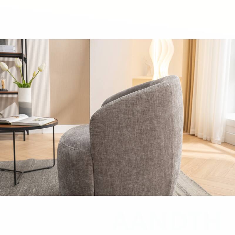 Chenille Swivel Barrel Chair