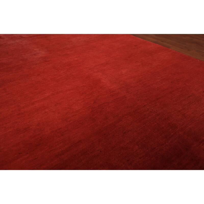 Modern Gabbeh Oriental Area Rug Handmade Red Wool Carpet - 5'2" x 7'9"