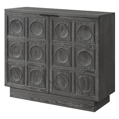 Uttermost Shelby 2 Door Ebony Stained Cabinet - 34'' H X 39.4'' W X 16'' D