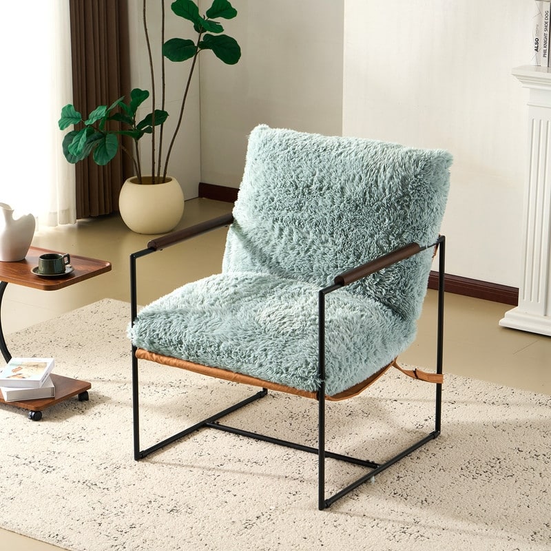 Lazy Chair - Rubber Wood Arms, Iron Frame (Living Room/Bedroom)