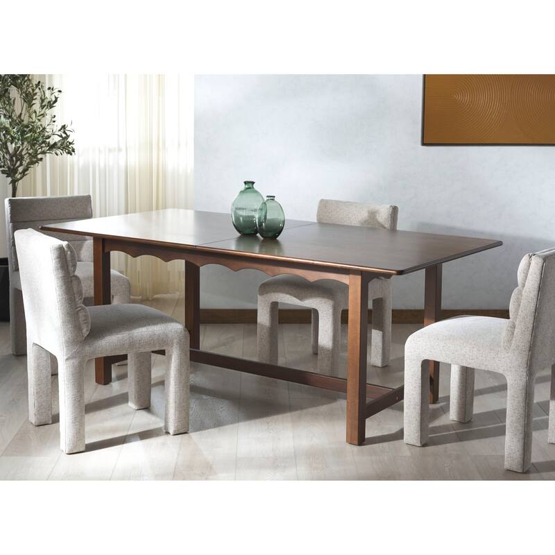 SAFAVIEH Couture Rhylee Extendable Rectangular Dining Table - 79"W x 39"D x 30"H - Walnut
