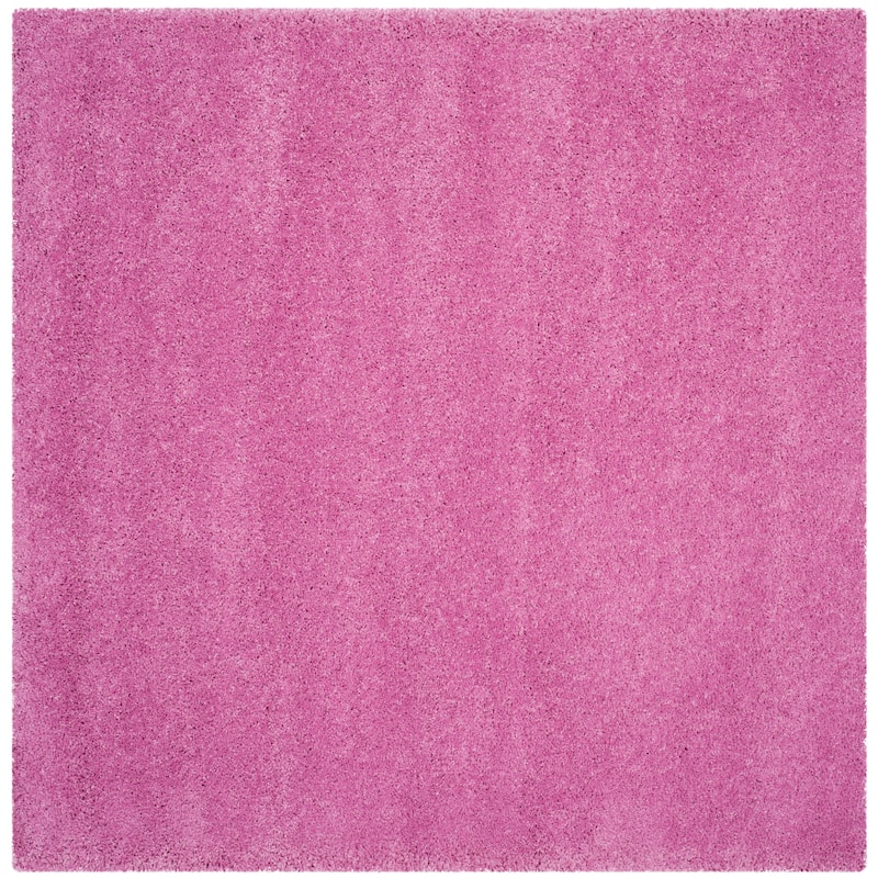 SAFAVIEH Santa Monica Shag Einara 2-inch Thick Area Rug - 6'7" Square - Pink - Square