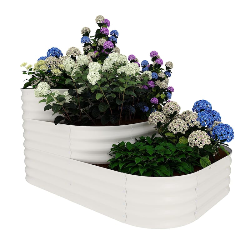 30" Deep Root Zone Raised Garden Bed, Family Gardening Kit - White