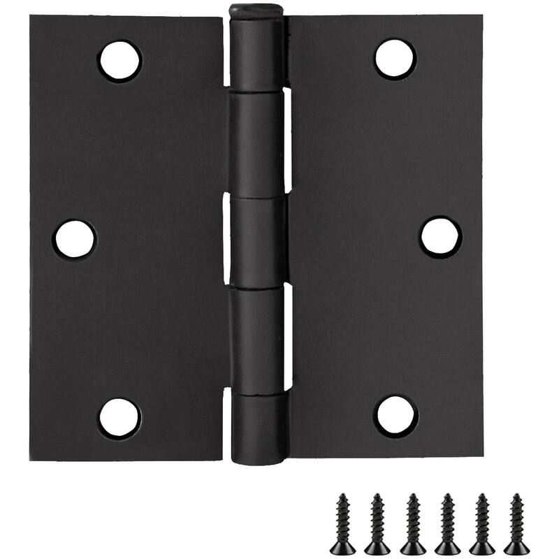 Design House 188920 3-1/2" x 3-1/2" Butt Square Corner Surface Mount - Matte Black