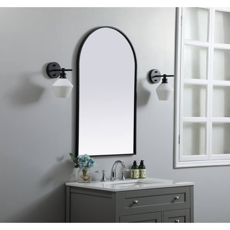 Indigo Home Metal Frame Arch Mirror 24x40 Inch