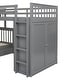 preview thumbnail 20 of 18, Versatility Galore Twin-Twin over Full L-Shaped Bunk Bed With 3 Drawers, Portable Desk and Wardrobe, Maximized space, Grey