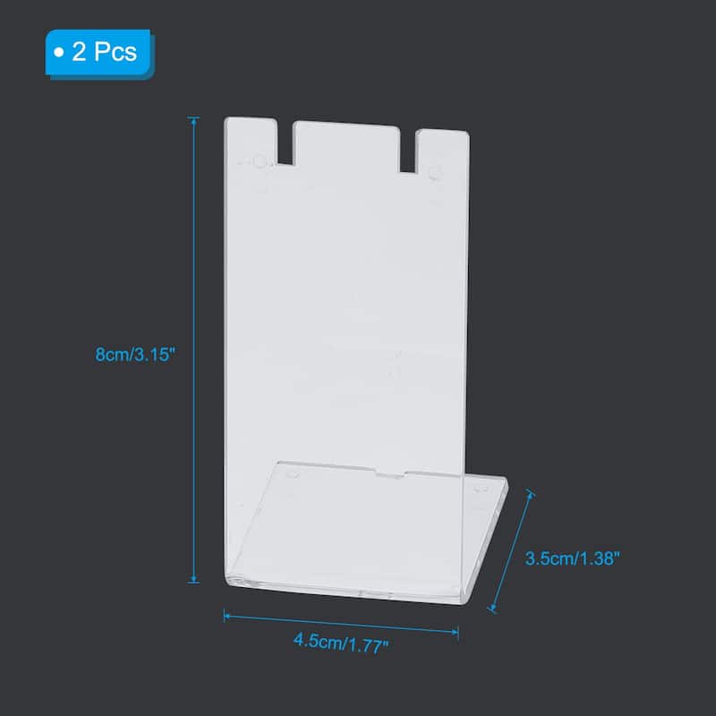 2pcs Earring Display Stand,Acrylic Earring Holder L Rack - Transparent