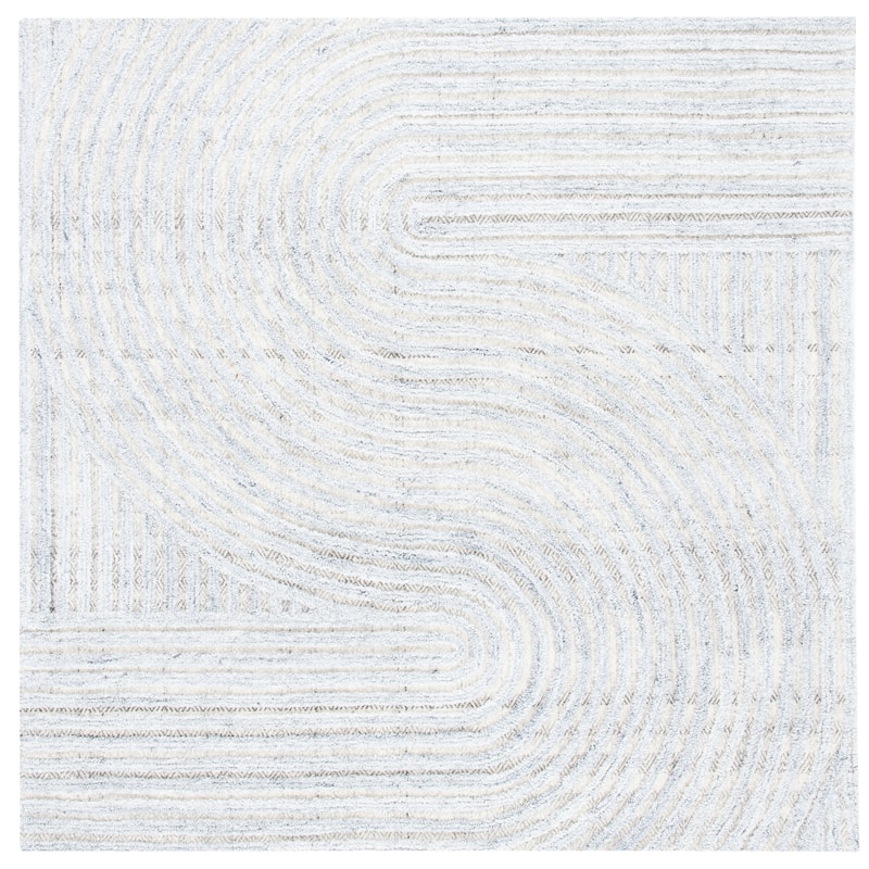 SAFAVIEH Handmade Southampton Catena Abstract Wool Rug - 6' Square - Grey - Square