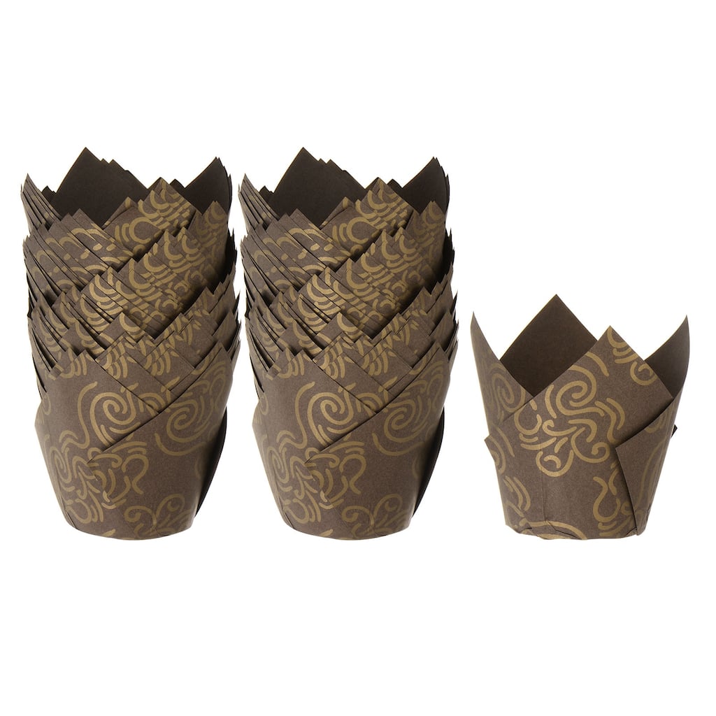100Pcs Tulip Cupcake Liners Standard Paper Baking Cups Greaseproof