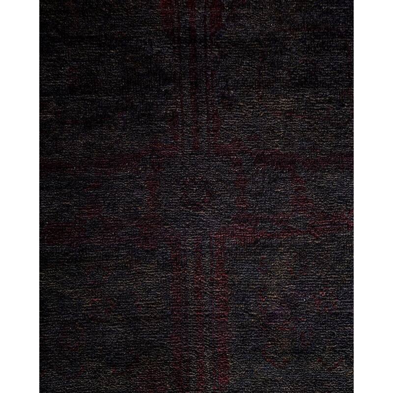 Overton Hand Knotted Wool Vintage Inspired Modern Contemporary Overdyed Brown Runner Rug - 2' 7" x 17' 9"