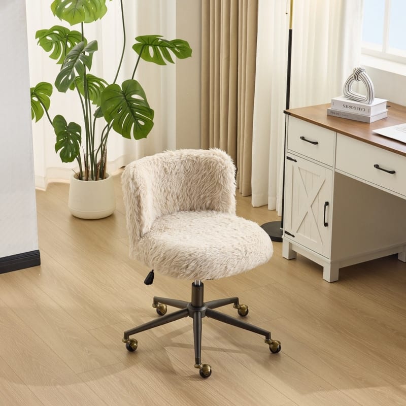 Plush Velvet Swivel Chair Antique Bronze Base With Wheels