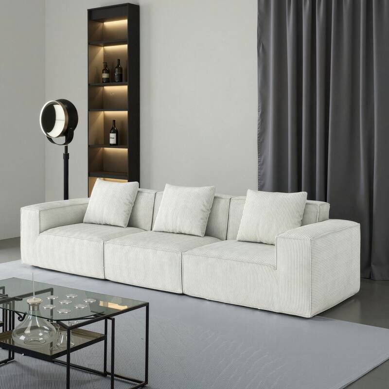 118-inch sofa can be converted into an oversized sofa bed,white