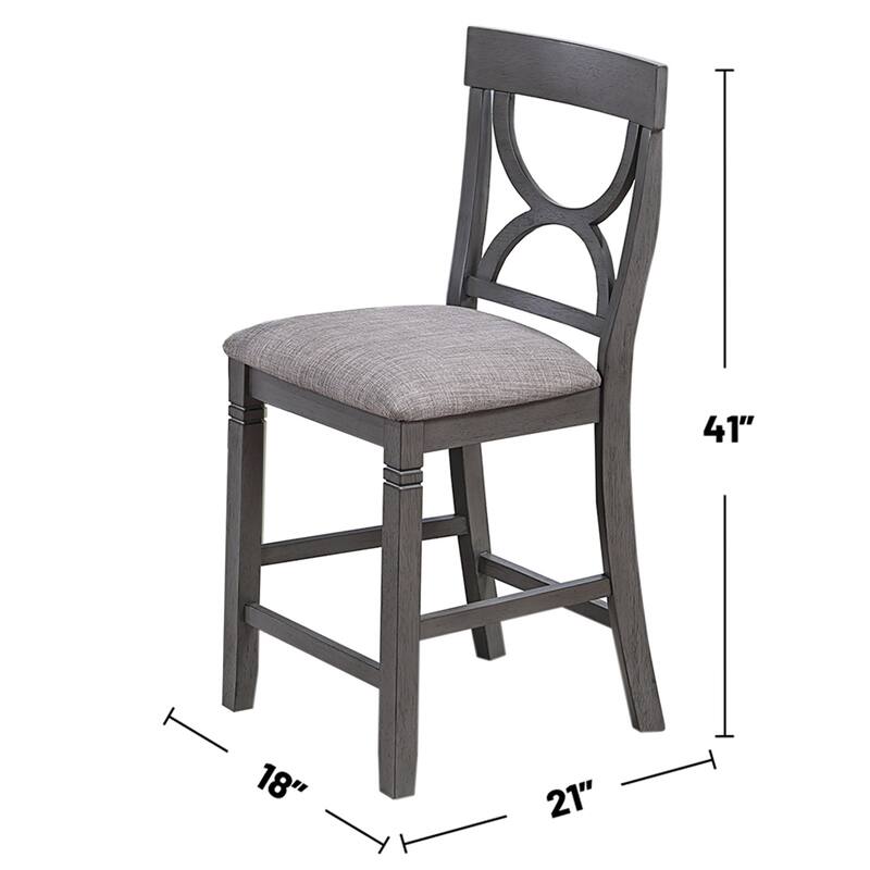 5 Piece Counter Height Dining Set with 2 Open Shelves