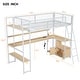 preview thumbnail 3 of 28, Metal Loft Bed Twin Size Bed Frame with Long Desk and Several Storage Shelves Under the Bed, Controllable LED & Charging Station