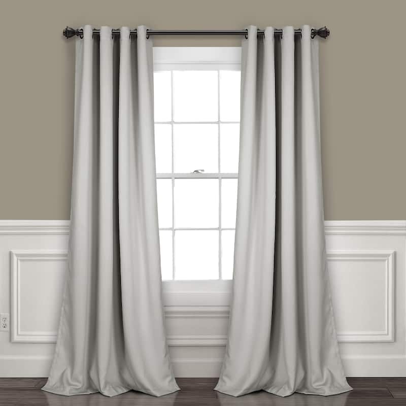 Lush Decor Insulated Grommet Blackout Curtain Panel Pair - 52"W x 84"L - Light grey