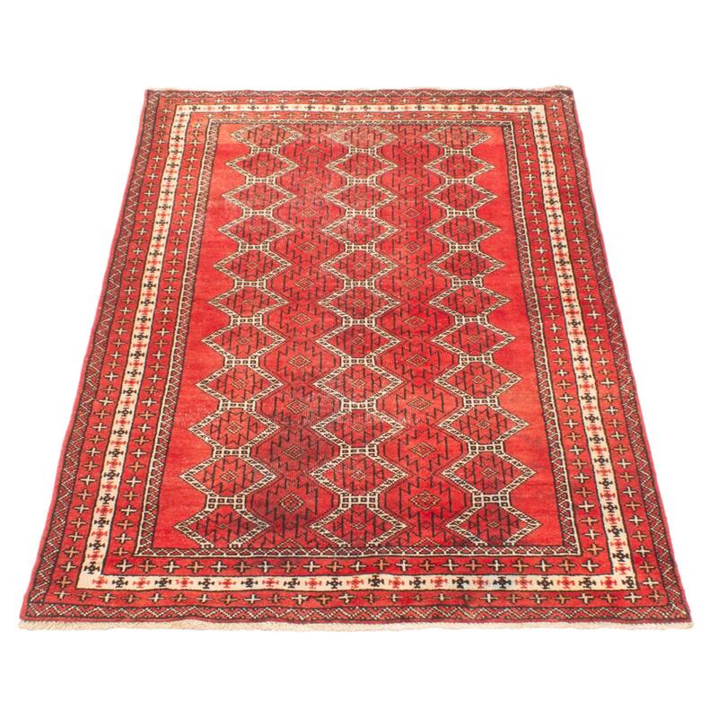 ECARPETGALLERY Hand-knotted Baluch Red Wool Rug - 3'11 x 6'7