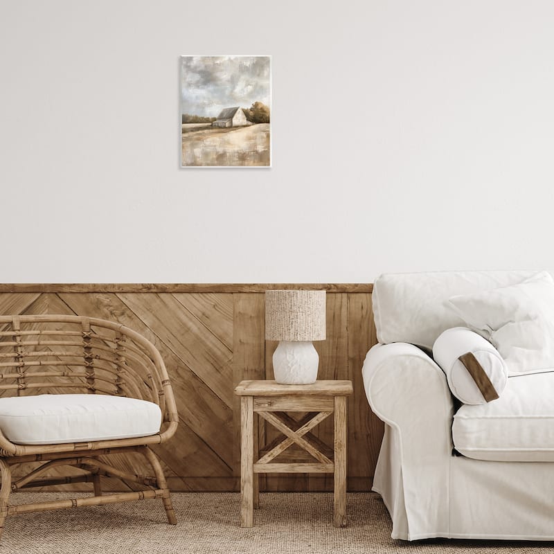 Stupell Cloudy Farm Landscape Wall Plaque Art Design By Petal Prints Design