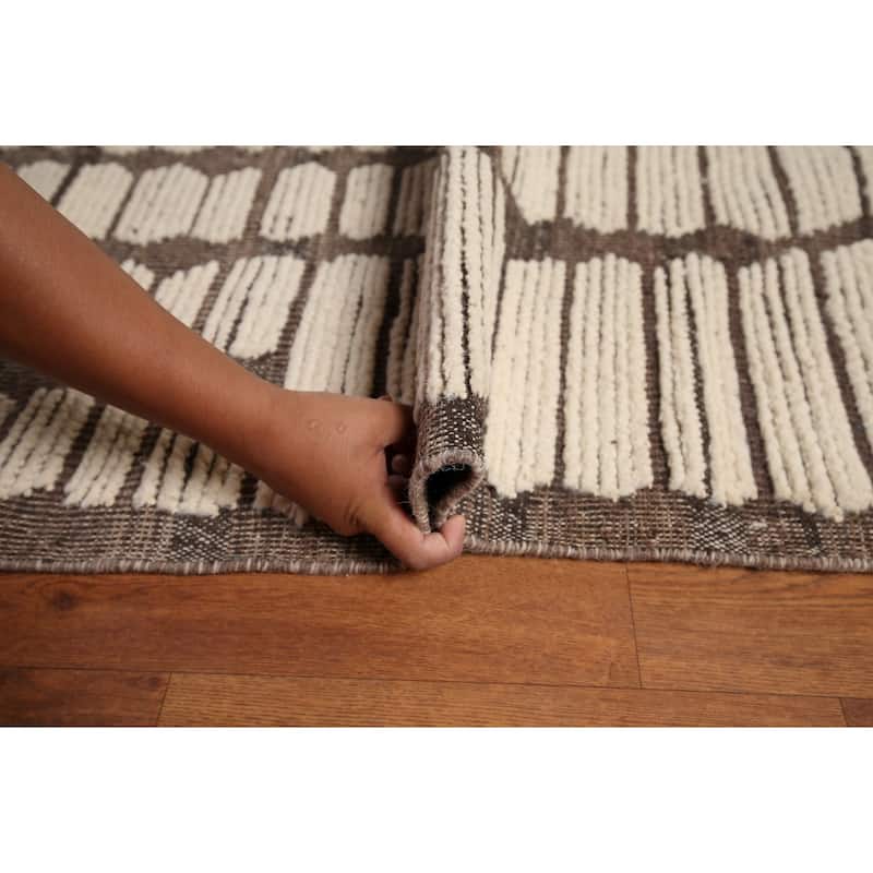 All-Over Moroccan Oriental Large Area Rug Hand-Knotted Wool Carpet - 12'0" x 18'8"