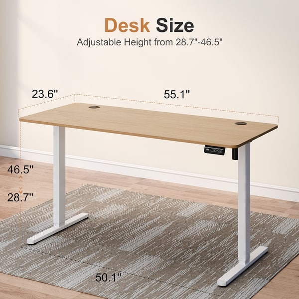 dimension image slide 9 of 16, Electric Standing Desk, Height Adjustable Desk with LED Display