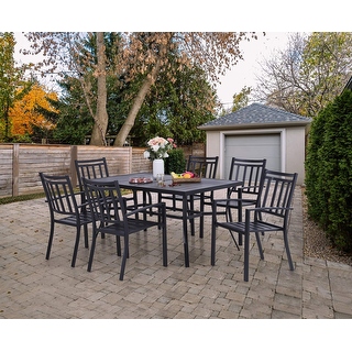 patio dining metal sophia rectangle umbrella hole chairs william piece table