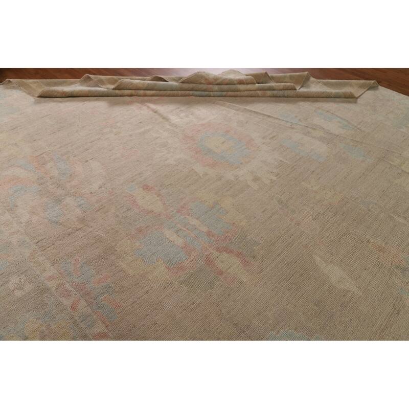 Vegetable Dye Oushak Oriental Large Rug Handmade Wool Carpet - 10'2"x 13'7"