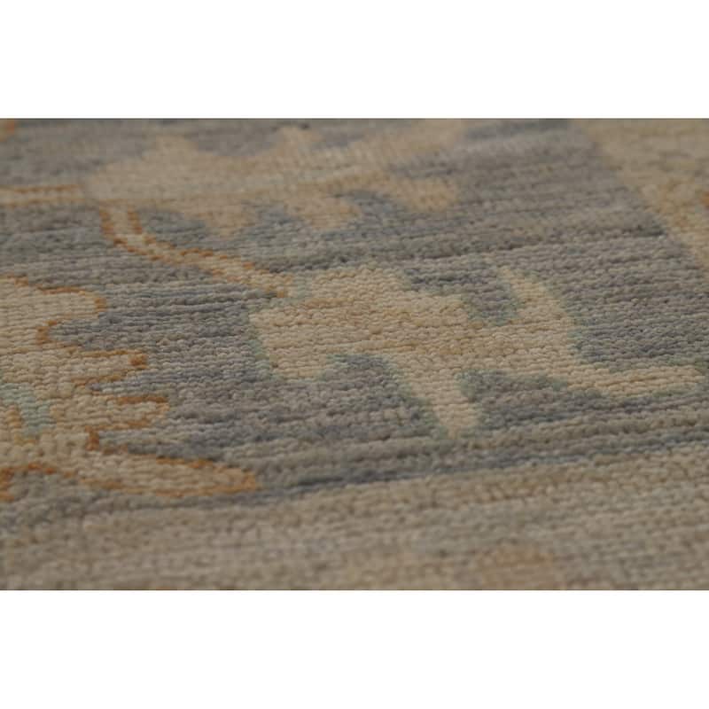 Hand Knotted Oriental 100% Wool Carpet Transitional All-Over Beige & Ivories Oushak Area Rug - 13' 8'' X 9' 10''