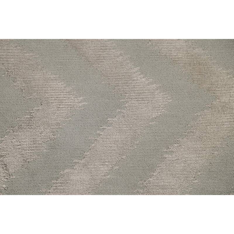 Chevron Style Nepalese Modern Area Rug Hand-Knotted Wool Carpet - 5'11" x 8'9"