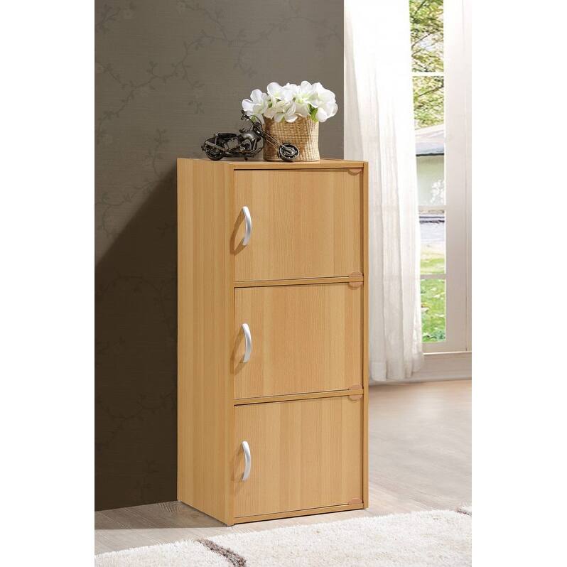 Hodedah 3-Shelf, 3-Door Bookcase