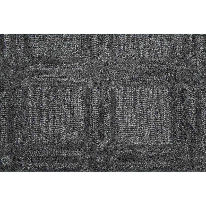 Alora Decor Emerson Charcoal and Grey Squares Hand-tufted Wool Rug