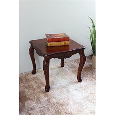 Carved Wood End Table - Rococo Radiance Lamp Table - Bedroom Living Room Accent Table - 22" x 22" x 20" - 22