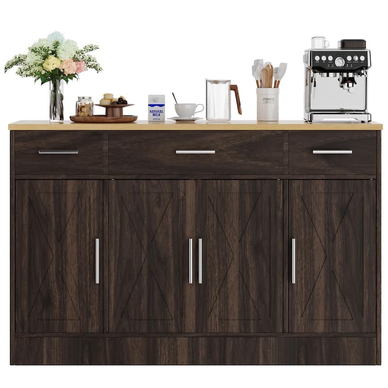 Farmhouse Kitchen Buffet Storage Cabinet, Sideboard